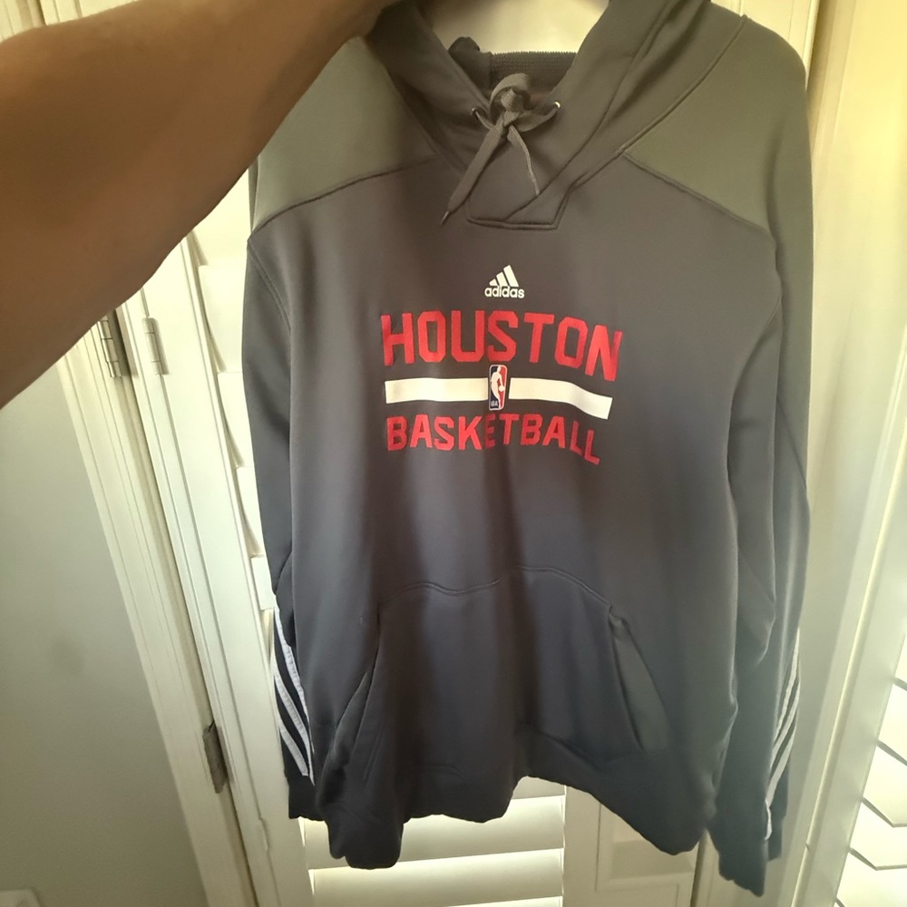 Adidas Gray Houston Basketball Hoodie